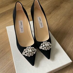 Jimmy Choo Black Crystal Embellished Heels